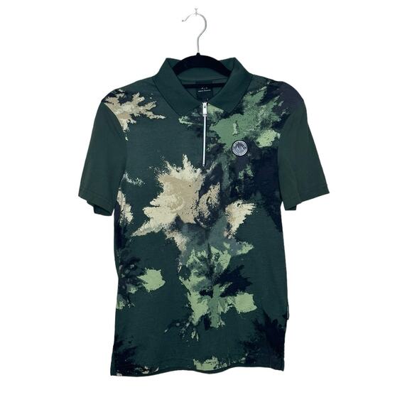 Armani Exchange green tan Camp short sleeves polo shirt size XS - Picture 8 of 8